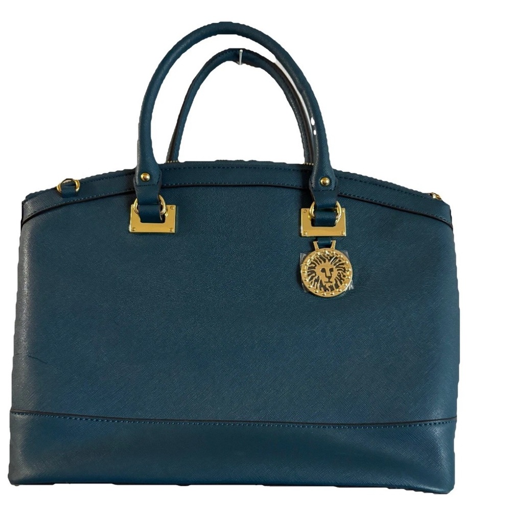 Anne Klein Green Dome Satchel with Gold Accents NWOT